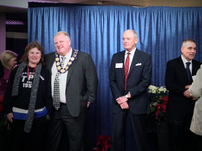 Toronto Mayor Rob Ford (L) and Deputy Mayor Doug Holyday